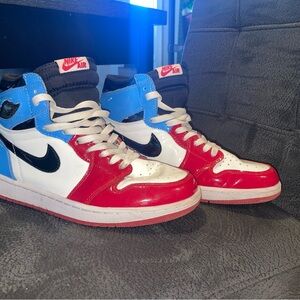 Nike High-Top Sneakers in Red, Blue, and Black